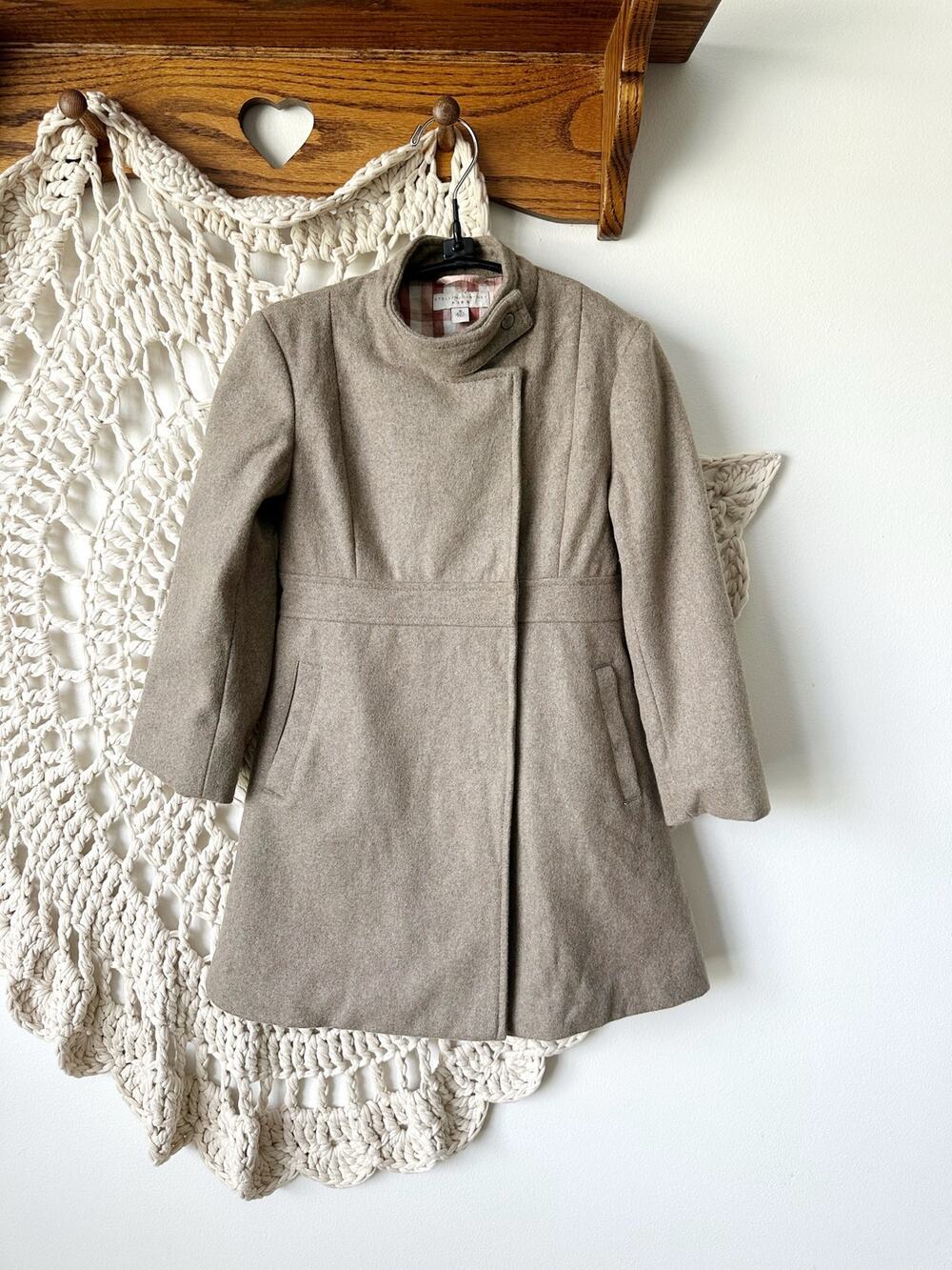 Stella McCartney Kids Wool Blend Taupe Peacoat Girls Size 10
